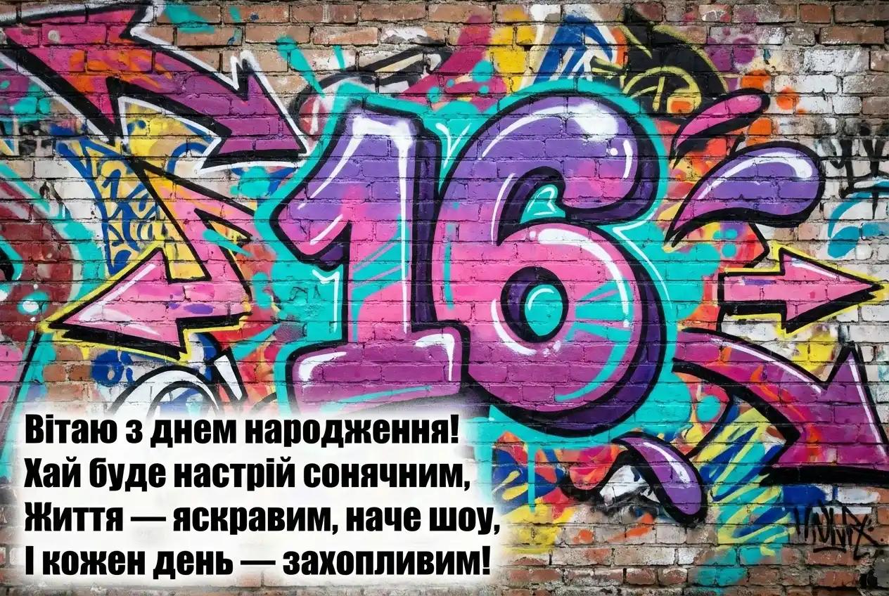 привітання з днем народження дівчині 16 років