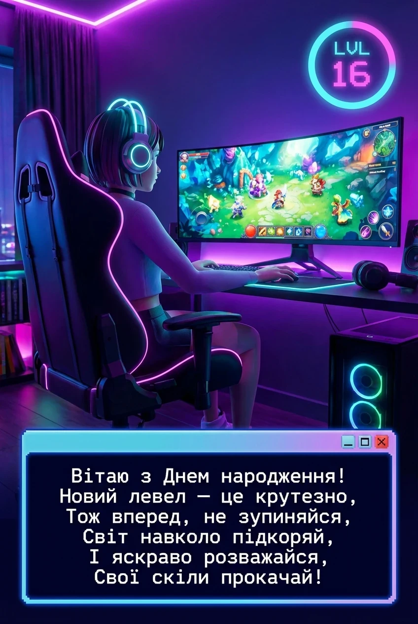 привітання з днем народження дівчині 16 років
