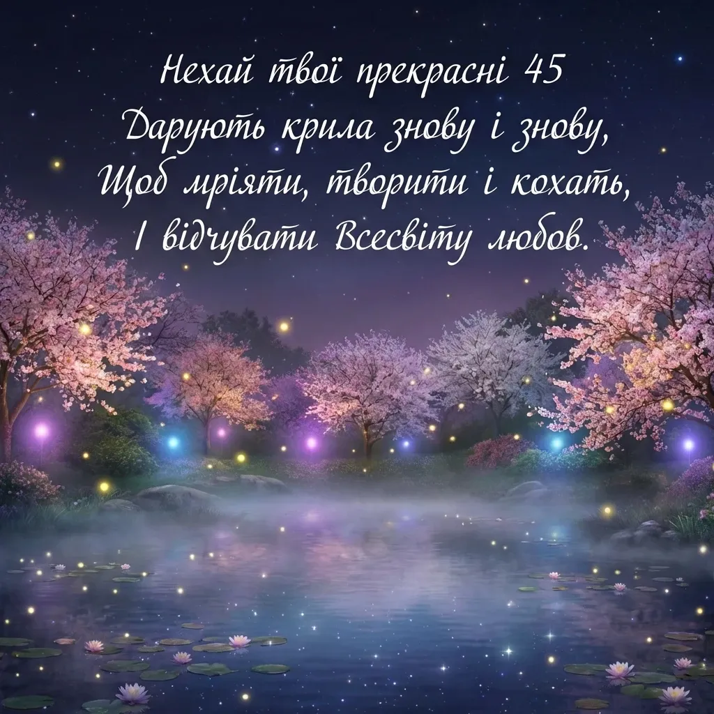 привітання з ювілеєм жінці 45 років