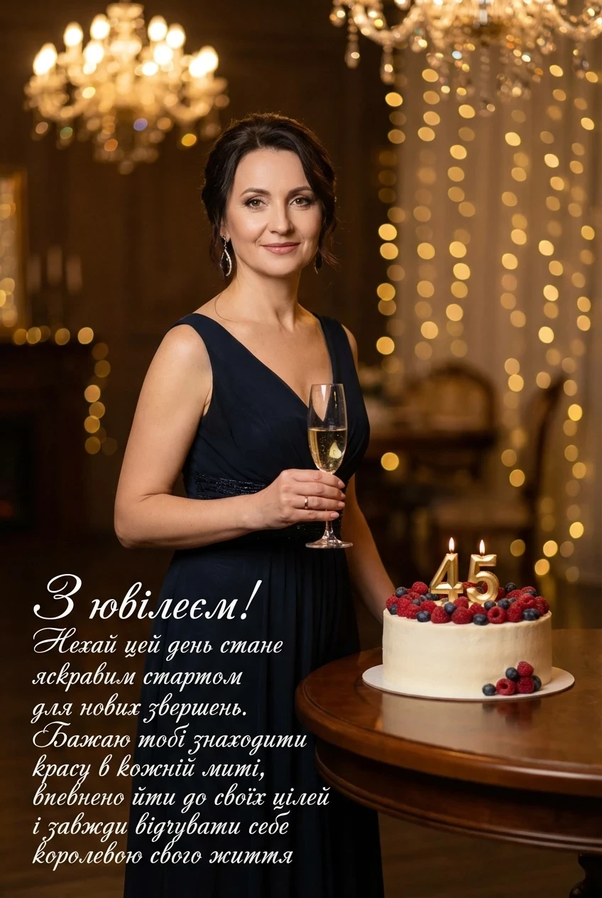 привітання з ювілеєм жінці 45 років