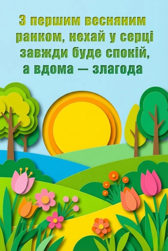 Доброго ранку з першим днем весни та найкрасивіші картинки для щирого привітання близьких