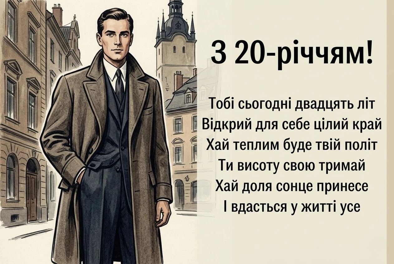 З днем народження, 20 років! Добірка щирих побажань для справжнього чоловіка