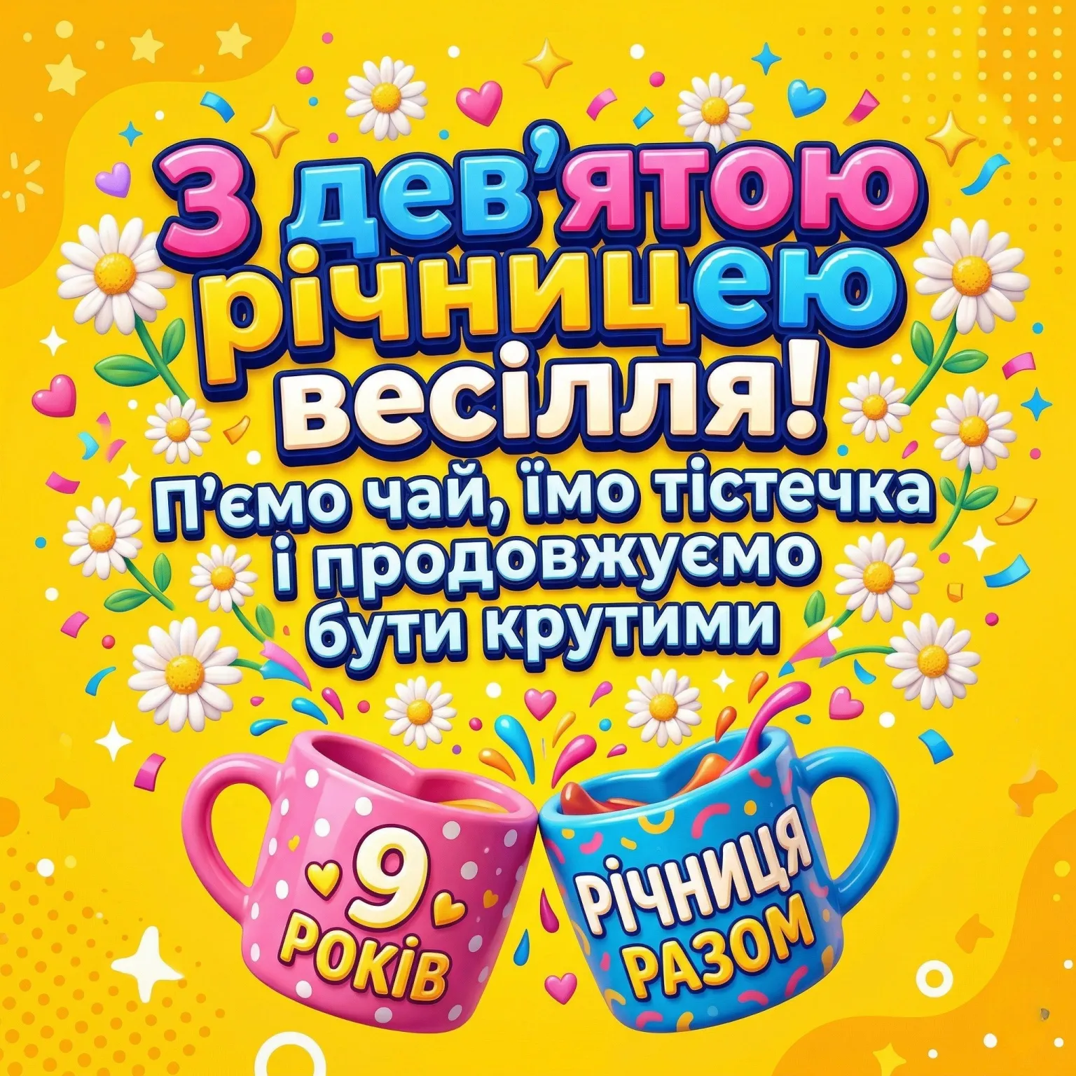 Ромашкове свято кохання: як привітати з 9-ю річницею шлюбу