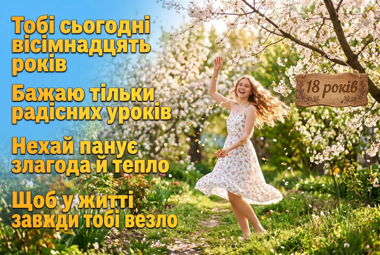 18 років — час розквіту: натхненні побажання для іменинниці