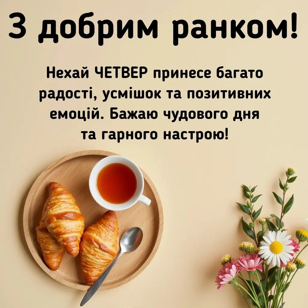 Надихаючі картинки доброго четверга та щирі побажання для чудового настрою