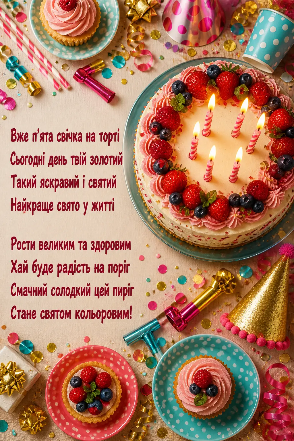 Перший великий ювілей: привітання дитині на 5 років у віршах та прозі