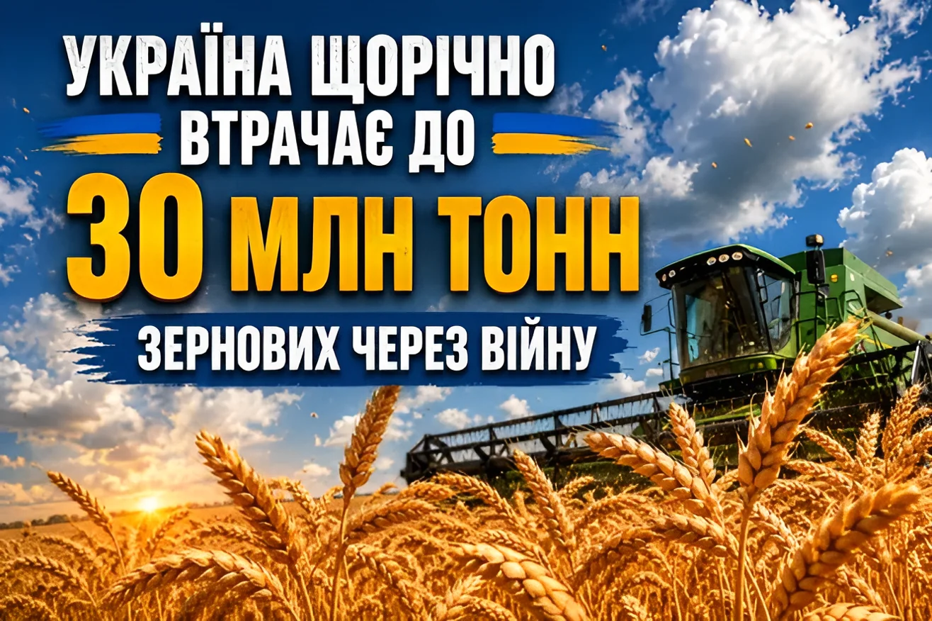Війна змушує Україну втрачати мільйони тонн врожаю щороку