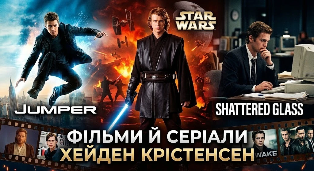 Від «Зоряних воєн» до нових проектів: фільми й серіали, де зіграв Хейден Крістенсен